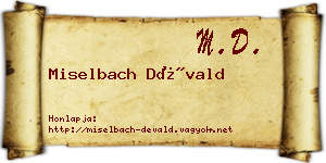 Miselbach Dévald névjegykártya